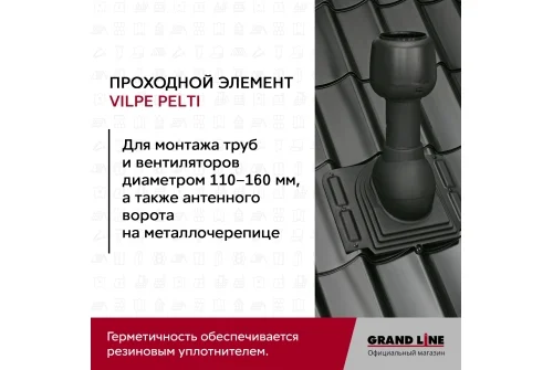 Элемент проходной Vilpe Pelti красный