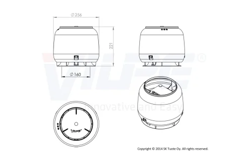 Колпак для трубы Vilpe d160 серый