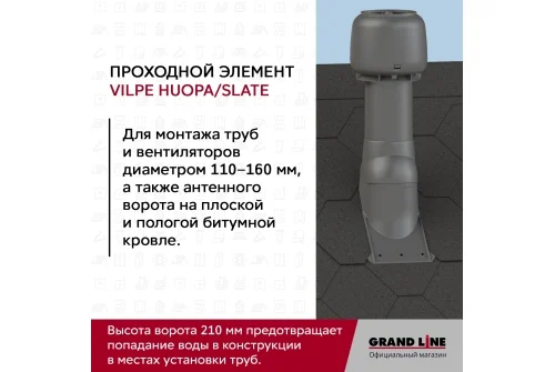 Элемент проходной Vilpe Huopa/slate серый