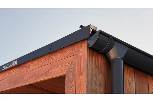 Соединитель желоба GL PU 125 мм RAL 7024 мокрый асфальт