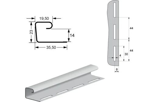 Профиль J Grand Line Color Plus темно-бежевый (3,0м)