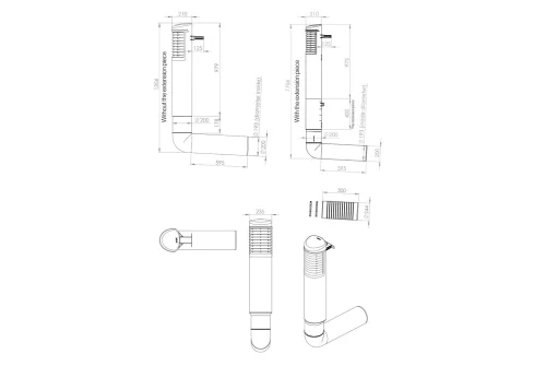 Дефлектор цокольный Vilpe Ross 200/210 серый