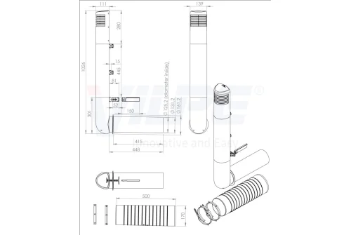 Дефлектор цокольный Vilpe Ross 125/135 серый