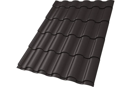 Металлочерепица "Кредо" ("Kredo") v01 0,5 Satin RR 32 темно-коричневый