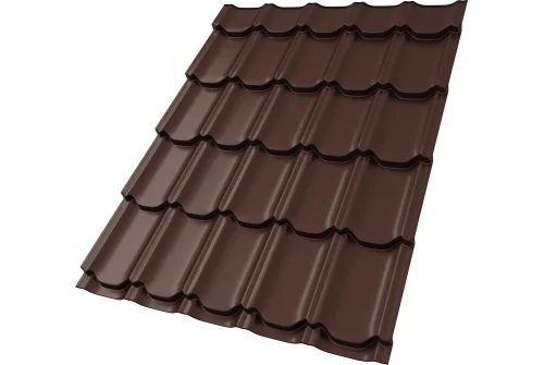 Металлочерепица "Квинта плюс" ("Kvinta plus") 0,5 Satin RAL 8017 шоколад