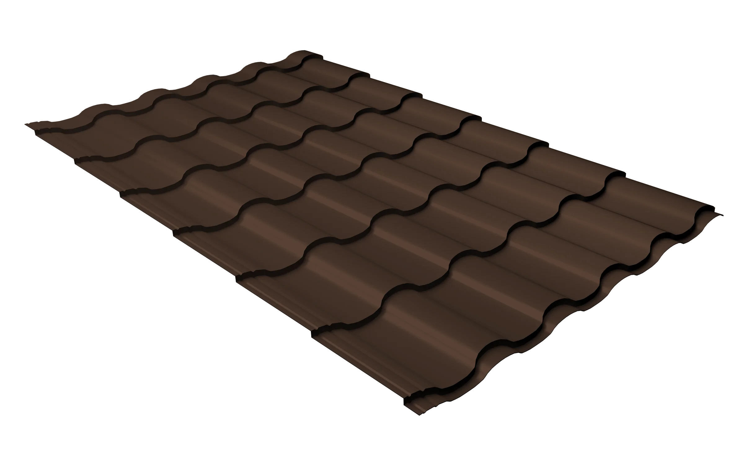 Профиль волновой "Кредо" ("Kredo") 0,5 GreenCoat Pural BT RR 887 шоколадно-коричневый (RAL 8017 шоколад)