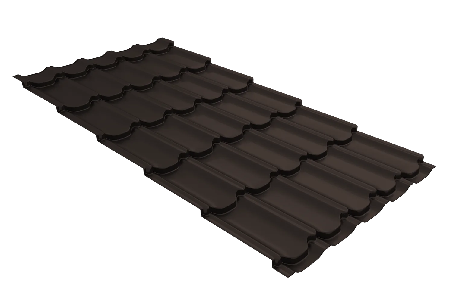 Профиль волновой "Квинта плюс" ("Kvinta plus") 0,5 GreenCoat Pural BT RR 32 темно-коричневый (RAL 8019 серо-коричневый)