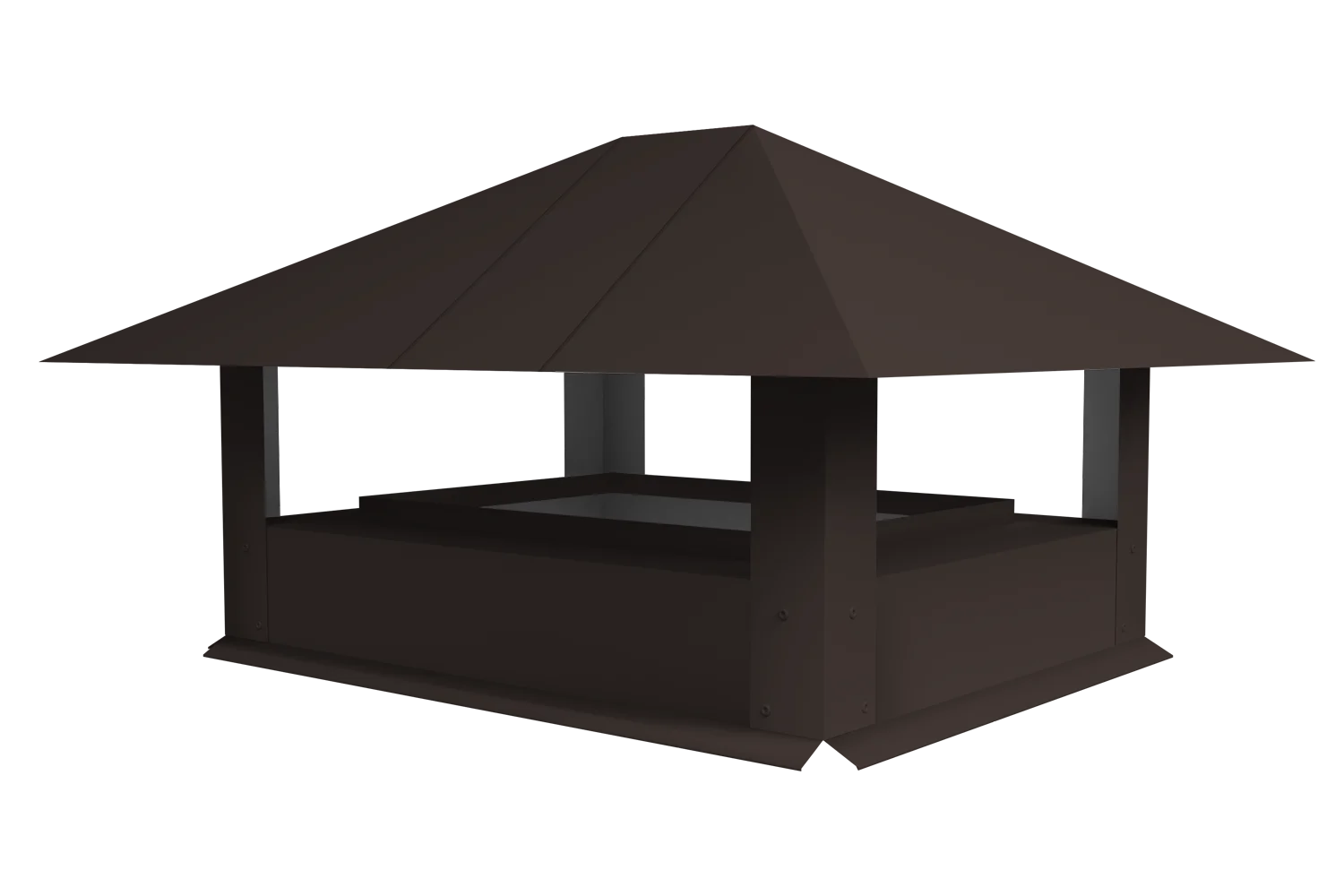 Дымник на трубу 520х390мм 0,5 GreenCoat Pural BT с пленкой RR 32 темно-коричневый (RAL 8019 серо-коричневый)