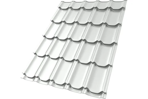 Металлочерепица "Квинта плюс" ("Kvinta plus") 0,5 Satin RAL 9003 сигнальный белый