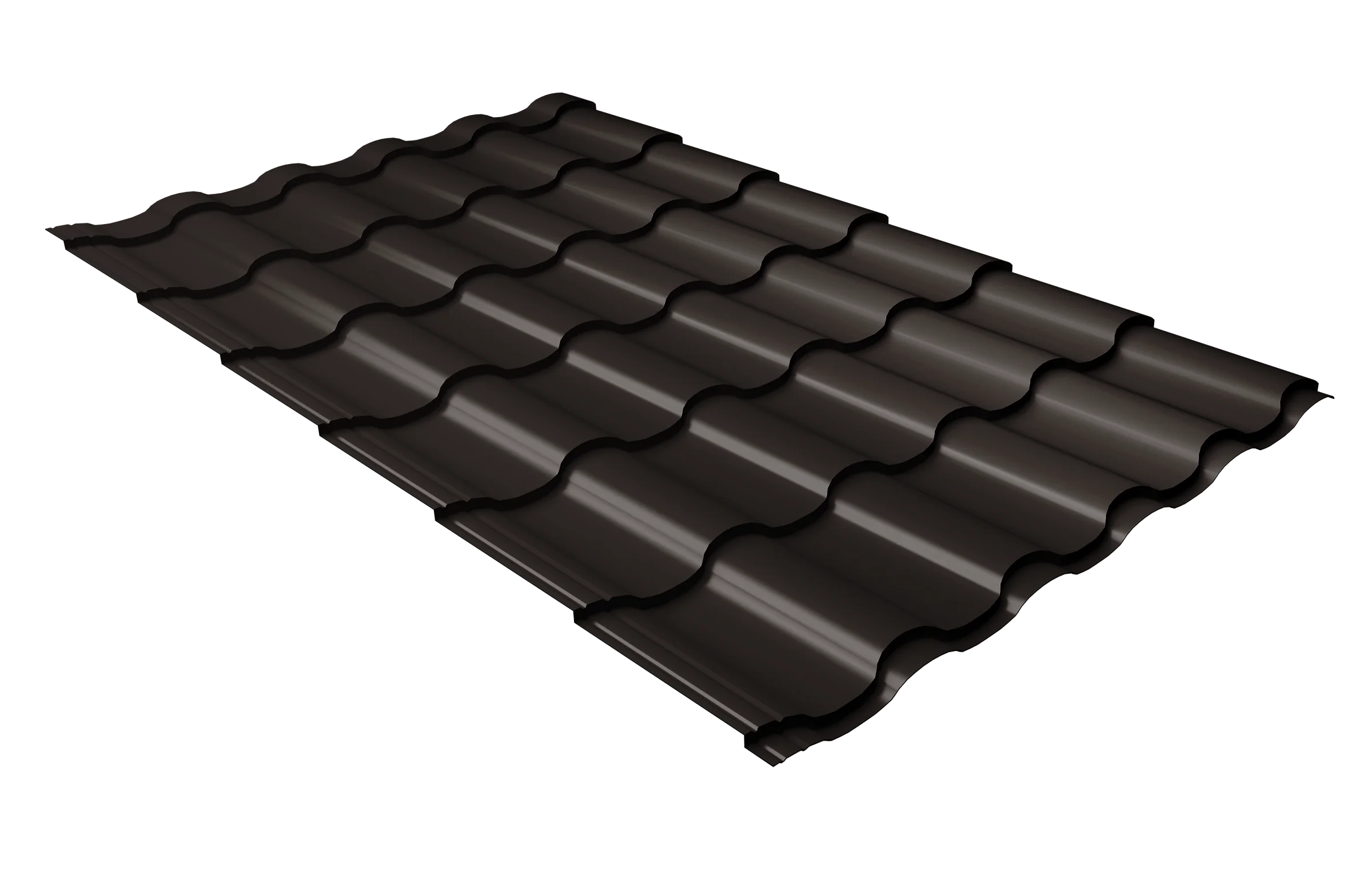 Профиль волновой "Кредо" ("Kredo") 0,5 GreenCoat Pural BT RR 32 темно-коричневый (RAL 8019 серо-коричневый)