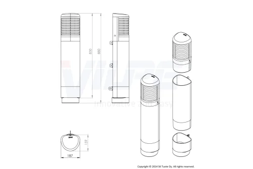 Комплект ремонтный Vilpe Ross 160 светло-серый