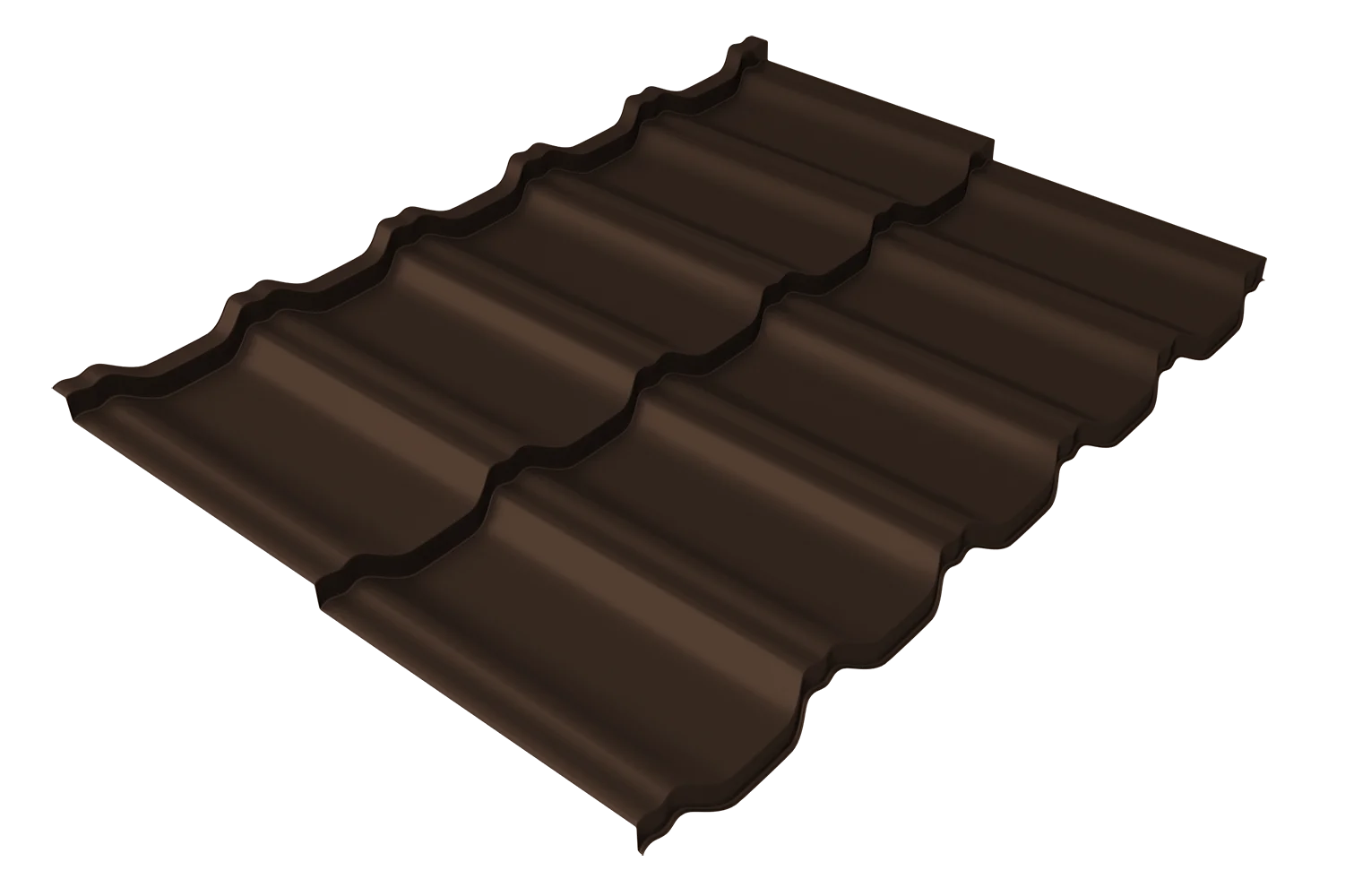 Профиль волновой "Квинта Уно" ("Kvinta Uno") 0,5 GreenCoat Pural BT RR 887 шоколадно-коричневый (RAL 8017 шоколад)