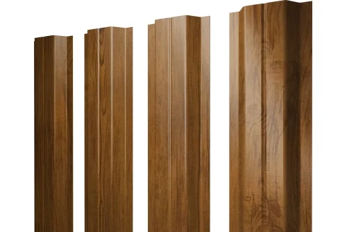 Штакетник П-образный A с прямым резом 0,45 Print Elite Golden Wood TwinColor - Столица крыш