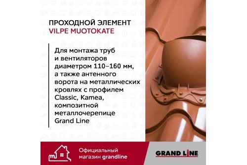 Элемент проходной Vilpe Muotokate 2K кирпичный