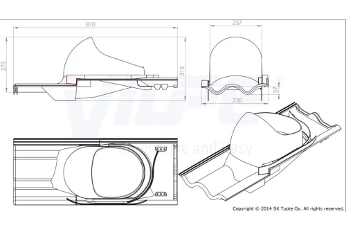 Элемент проходной Vilpe Tiili XL кирпичный