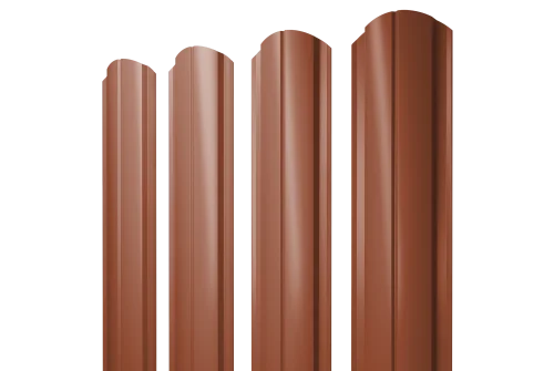 Штакетник Полукруглый Slim фигурный 0,5 Satin RAL 8004 терракота