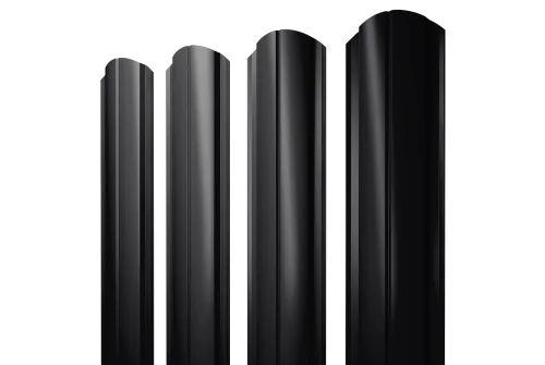 Штакетник Полукруглый Slim фигурный 0,5 Satin RAL 9005 черный