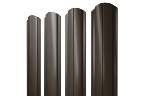 Штакетник Полукруглый Slim фигурный 0,5 Satin RR 32 темно-коричневый