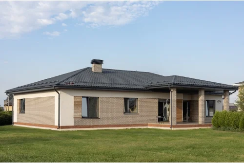 Металлочерепица "Кредо" ("Kredo") v01  0,5 PurLite Matt RAL 7024 мокрый асфальт