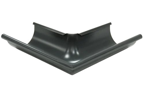 Угол желоба внешний GL PE 90 гр 125 мм RAL 7024 мокрый асфальт