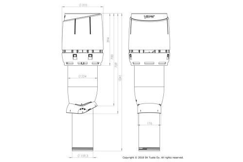 Выход вентиляционный Vilpe Flow 160/ИЗ/700 кирпичный