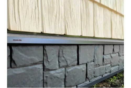 Фасадная панель Grand Line Крупный камень Classic графит