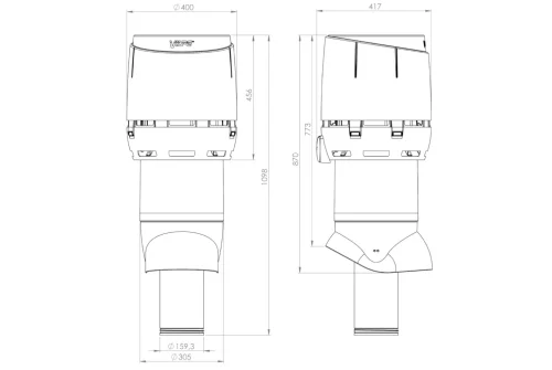 Выход вентиляционный Vilpe Flow XL 160/ИЗ/700 кирпичный