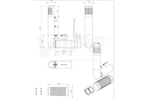 Дефлектор цокольный Vilpe Ross 160/170 светло-серый