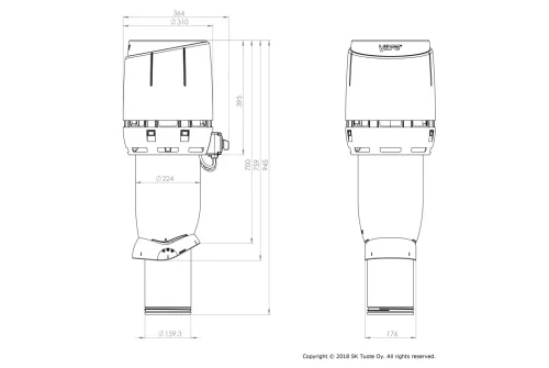 Вентилятор Vilpe Flow Eсo160Р/700 зеленый