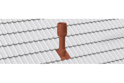 Дефлектор вытяжной вентиляции для волновой черепицы (h 700 мм, d 160 мм) Франкфуртская, Таунус красный