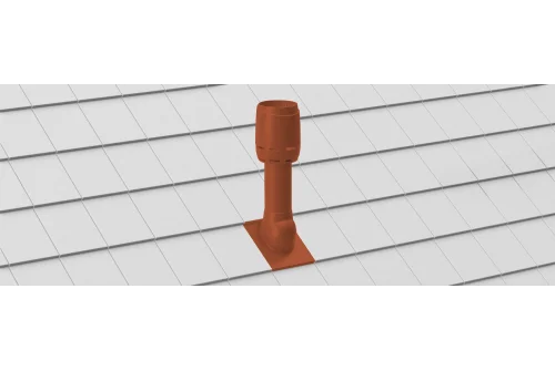 Дефлектор вытяжной вентиляции для плоской черепицы (h 700 мм, d 160 мм) Тевива, Эво, Ревива красный