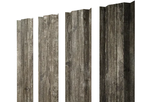 Штакетник М-образный B с прямым резом 0,45 Print Elite Nordic Wood TwinColor - Столица крыш