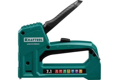 Степлер для скоб Kraftool Universal 7в1 53(6-14мм)/53F(10-14мм)/140(10-14мм)/13(6-14мм)/36(10-14мм)/300(16мм)/500(16мм) (31524)
