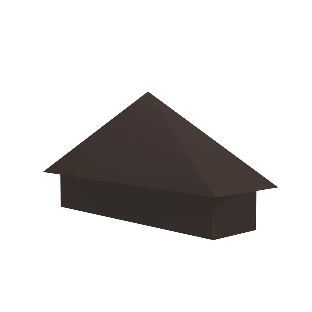 Колпак на полустолб для С8,С10 0,5 GreenCoat Pural BT с пленкой RR 32 темно-коричневый (RAL 8019 серо-коричневый)