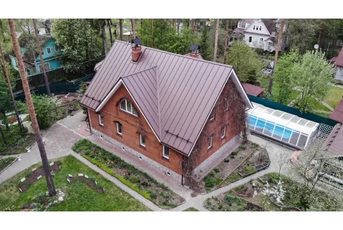 Фальц двойной стоячий Grand Line 0,45 Drap ST с пленкой на замках RAL 8017 шоколад