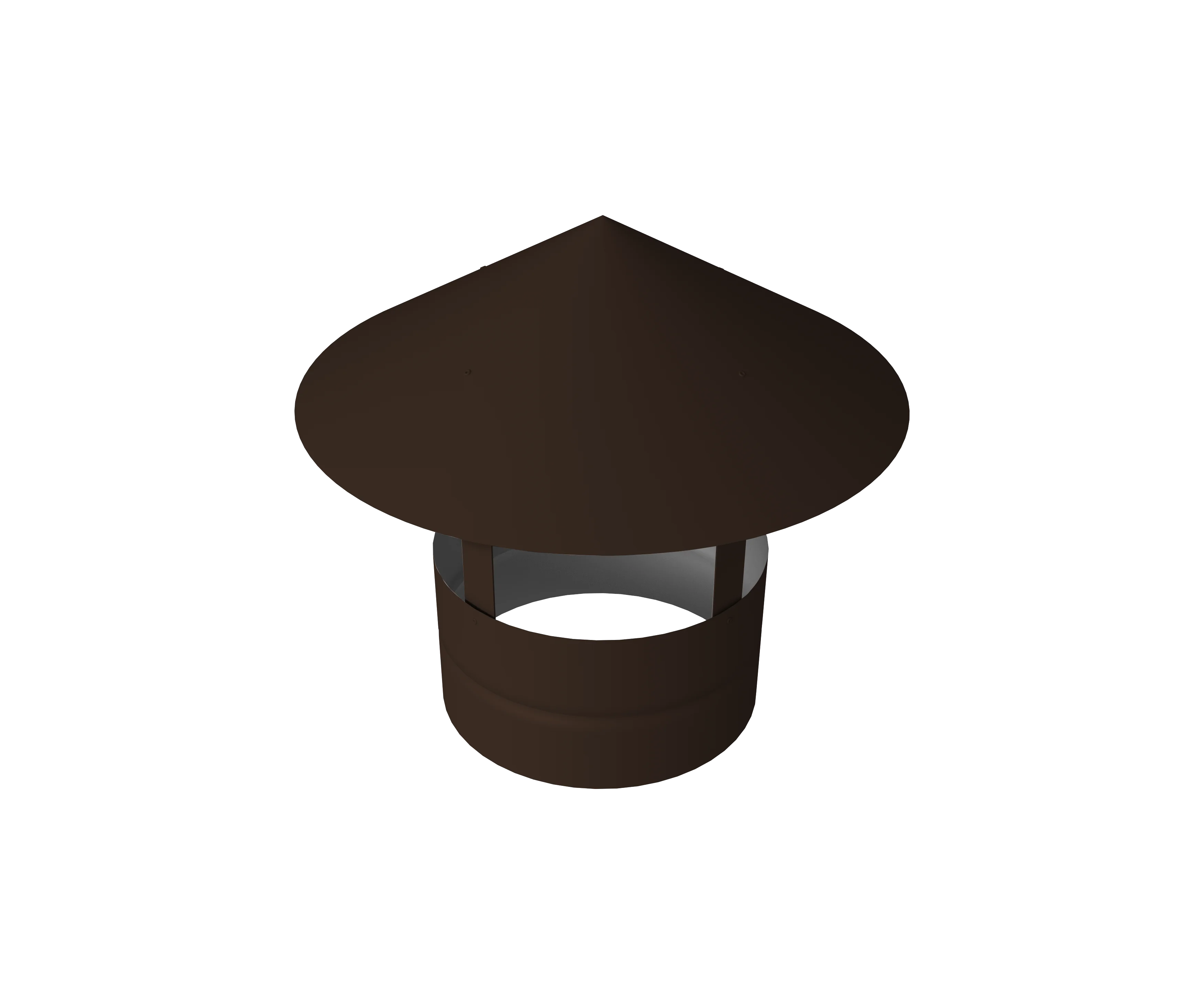 Дымник на трубу круглый d80 0,5 GreenCoat Pural BT с пленкой RR 887 шоколадно-коричневый (RAL 8017 шоколад)