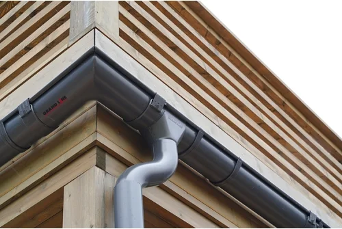 Труба круглая соединительная GL PU 100 мм 1 м RAL 7024 мокрый асфальт