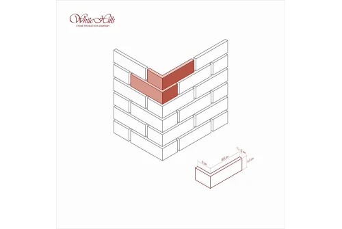 Угловой элемент White Hills Бремен брик 305-55 с расшивкой 1,2 см