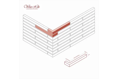 Угловой элемент White Hills Реген брик 690-75 с расшивкой 1,2 см