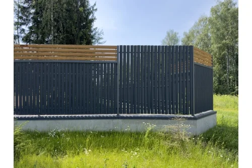 Штакетник Прямоугольный с прямым резом 0,5 Rooftop Бархат RAL 7024 мокрый асфальт