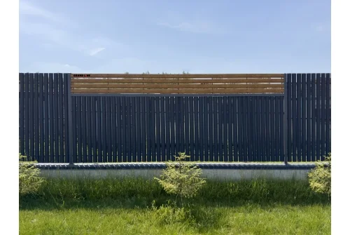 Штакетник Прямоугольный с прямым резом 0,5 Rooftop Бархат RAL 7024 мокрый асфальт