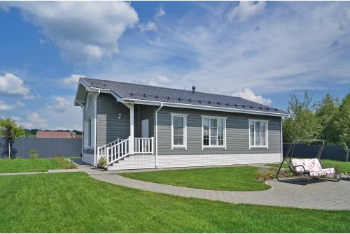 Фасадная панель Grand Line Состаренный кирпич Design молочный со швом RAL 7006