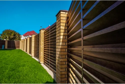 Ламель забора жалюзи Milan new gofr 0,45 Print-Double Elite с пленкой Antique Wood