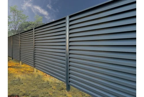 Ламель забора жалюзи Milan new 0,45 Drap с пленкой RAL 7024 мокрый асфальт