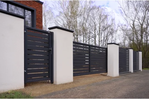 Ламель обратная стартовая/финишная забора жалюзи Texas 53мм для калиток и ворот (с заполнением ламелями 125) 0,45 Drap RAL 7024 мокрый асфальт