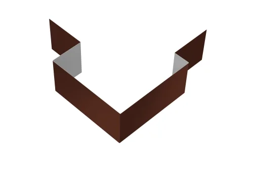 Угол внешний асимметричный фибросайдинга 0,5 Satin с пленкой RAL 8017 шоколад (2м)