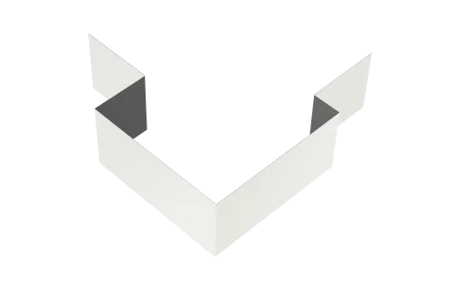 Угол внешний асимметричный фибросайдинга 0,5 Satin с пленкой RAL 9003 сигнальный белый (2м)