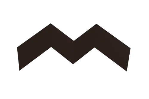 Угол внутренний фибросайдинга 0,5 Satin с пленкой RAL 9005 черный (2м)