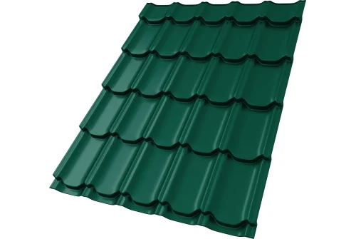 Металлочерепица "Квинта плюс" ("Kvinta plus") 0,5 Satin Matt TX RAL 6005 зеленый мох