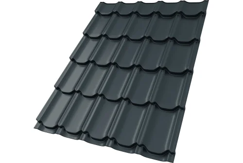 Металлочерепица "Квинта плюс" ("Kvinta plus") 0,5 Satin Matt TX RAL 7016 антрацитово-серый